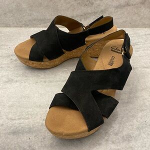 Clarks Collection Annadel Eirwyn Soft Cushion Cork Wedges